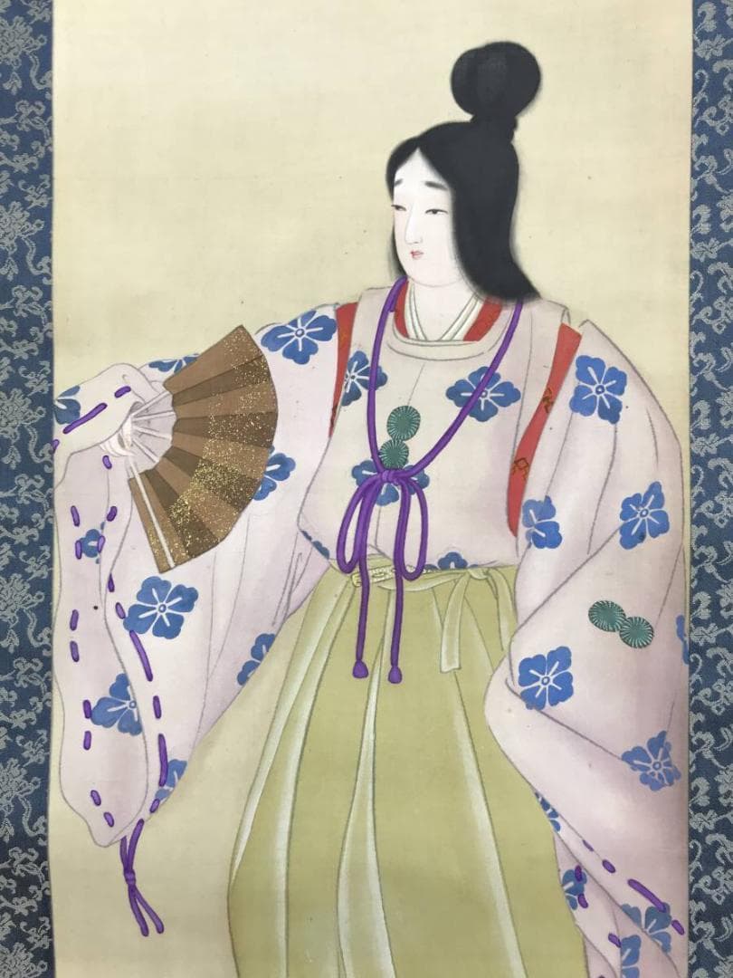 虹邨/舞姿図 美人図/美人画/掛軸/名家伝来/AE-241