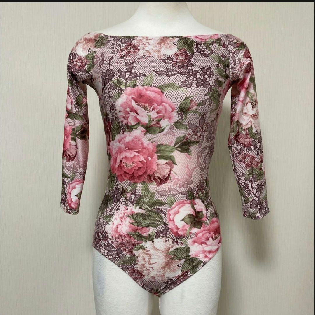 シルフィーヌ　花柄長袖レオタード　 未使用に近い　Lサイズ