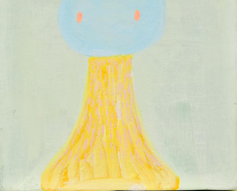 宮田裕美詠 うさ・ピンクの目 0号アクリル絵具キャンパス グラフィックデザイナー