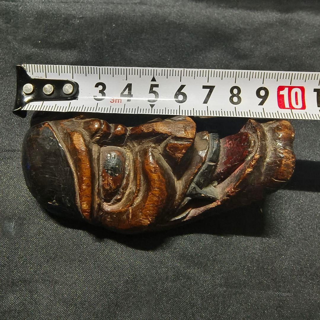 タバコ根付 木彫お面 江戸骨董 古美術 アンティーク 博物館クラス 極上珍品
