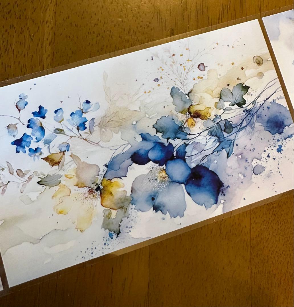 ❌即購入不可❌ 海外マスキングテープ 花雾微蓝9cm*200cm No.104