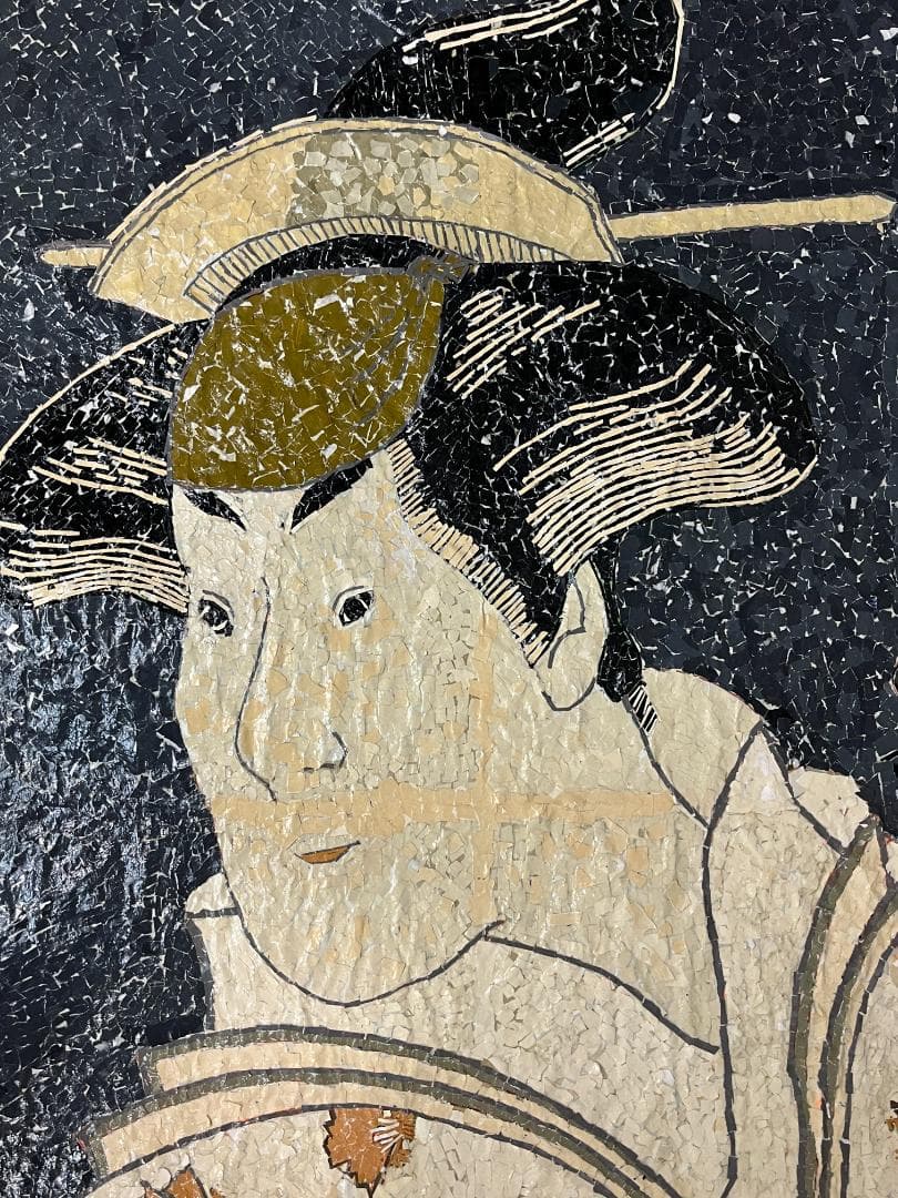 【浮世絵貼り絵アート】東洲斎写楽オマージュ/四代目岩井半四郎の乳人重の井/