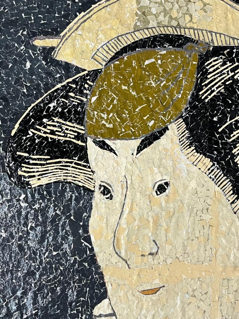 【浮世絵貼り絵アート】東洲斎写楽オマージュ/四代目岩井半四郎の乳人重の井/