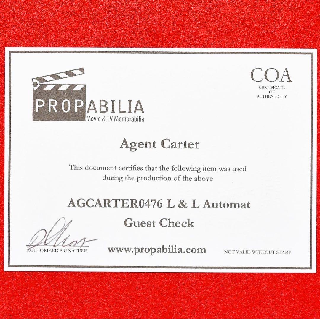 『エージェント・カーター』小道具 L&Lオートマットの会計伝票