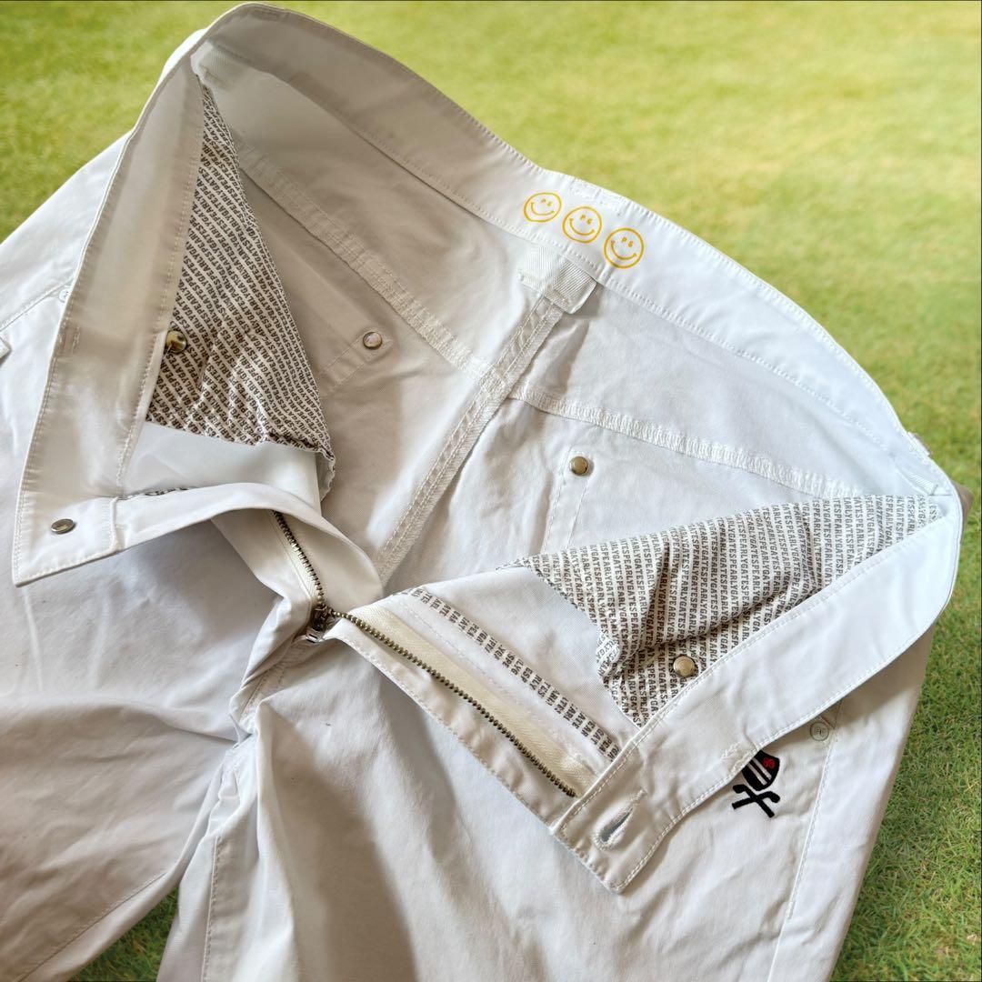 パーリーゲイツ　パンツ　白　ホワイト　6 XL〜XXL相当 ストレッチ素材