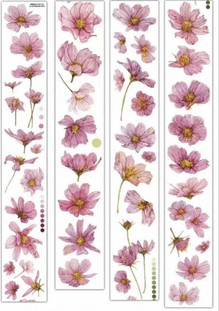 PET 绯桑珞 ダイカット加工 5cm×5m 海外マスキングテープ　花