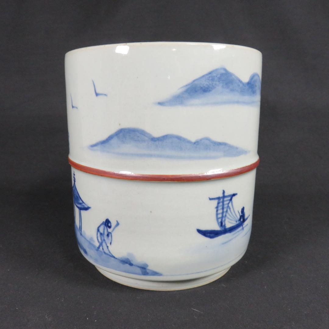 水指 水差 在銘 茶道具 染付 山水 風景 茶器 茶会 茶の湯