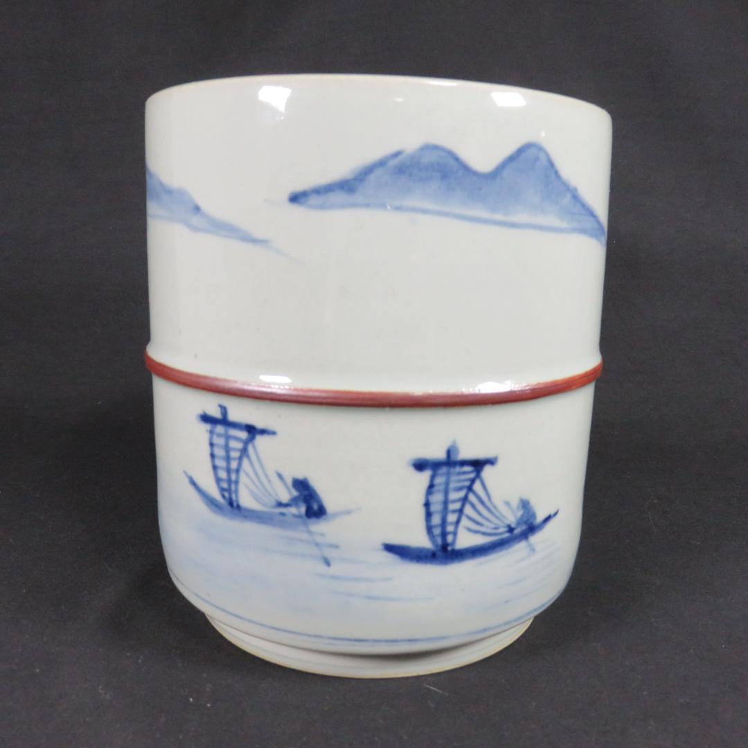 水指 水差 在銘 茶道具 染付 山水 風景 茶器 茶会 茶の湯