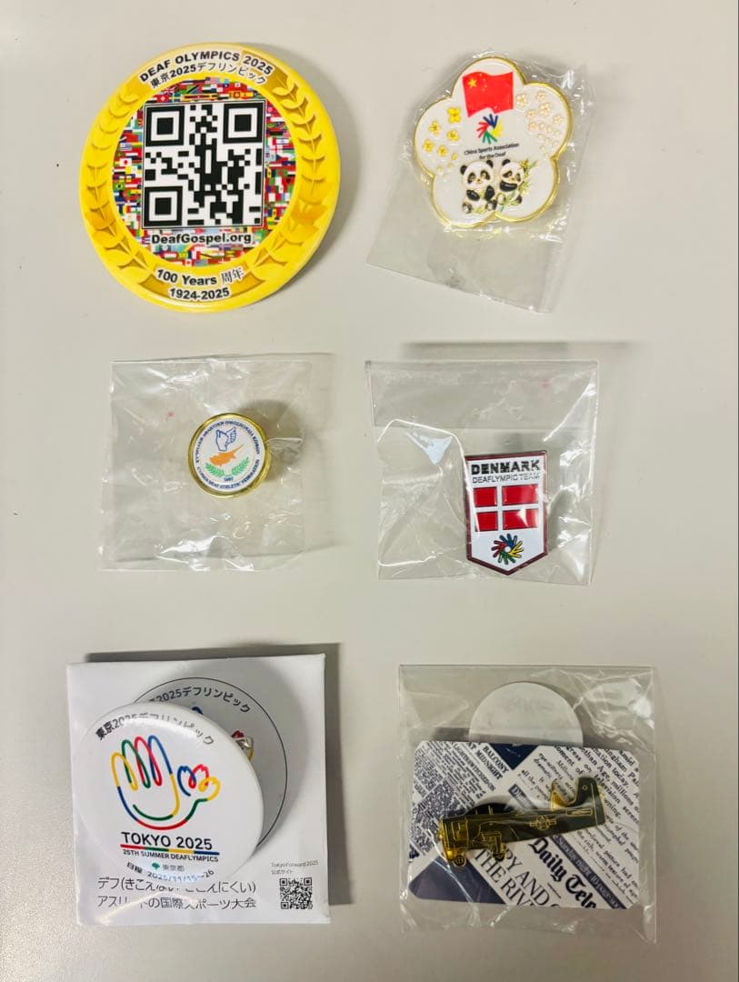 デフリンピック2025 ピンバッジセット+ おまけ3つ付￼！！！