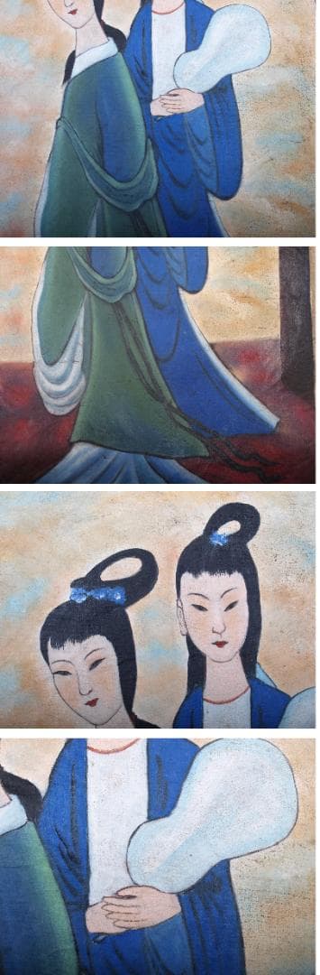民間美术品　中国時代の油絵　名人？※激安骨董品 Z1340D3-1
