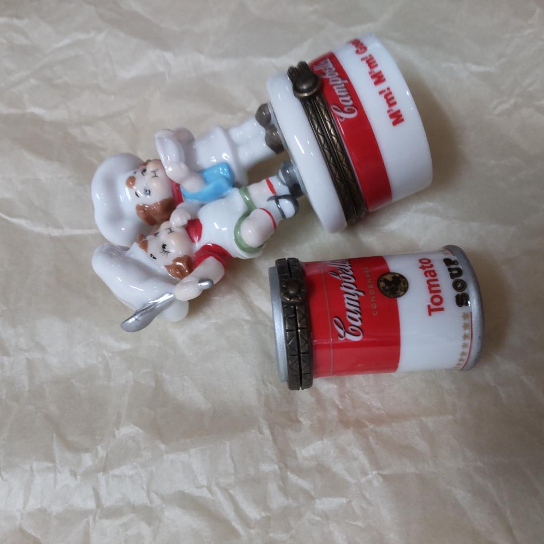 Campbellkids　キャンベルキッズ　陶器小物入れ 　2点　ヒンジボックス