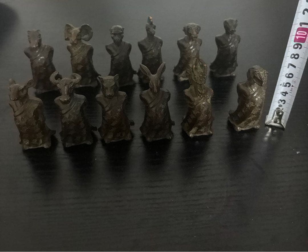 銅製品　十二支 金属製彫刻 12体セット