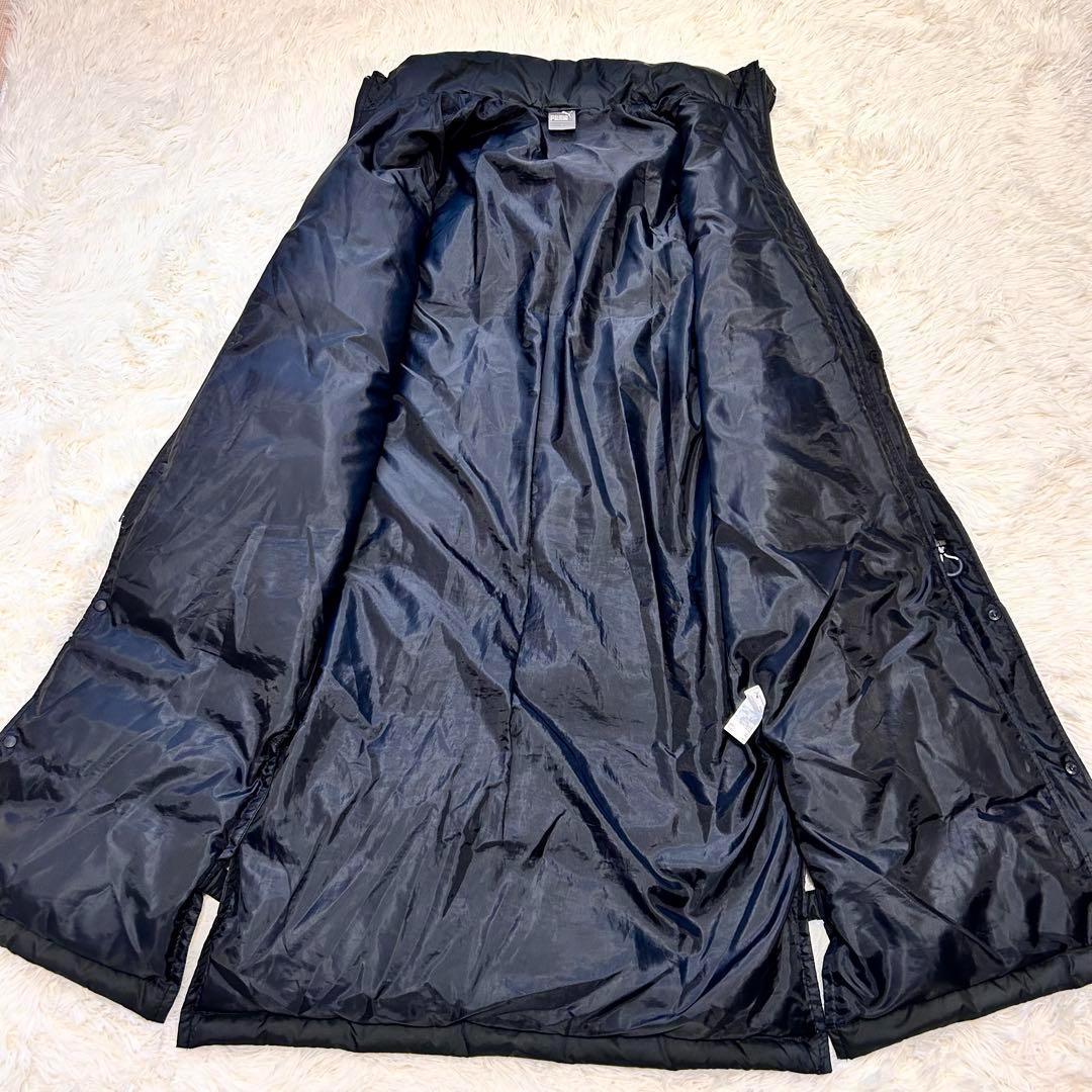 【美品】PUMA　プーマ　ダウン　2way ベンチコート　ロング　黒　サイズ感L