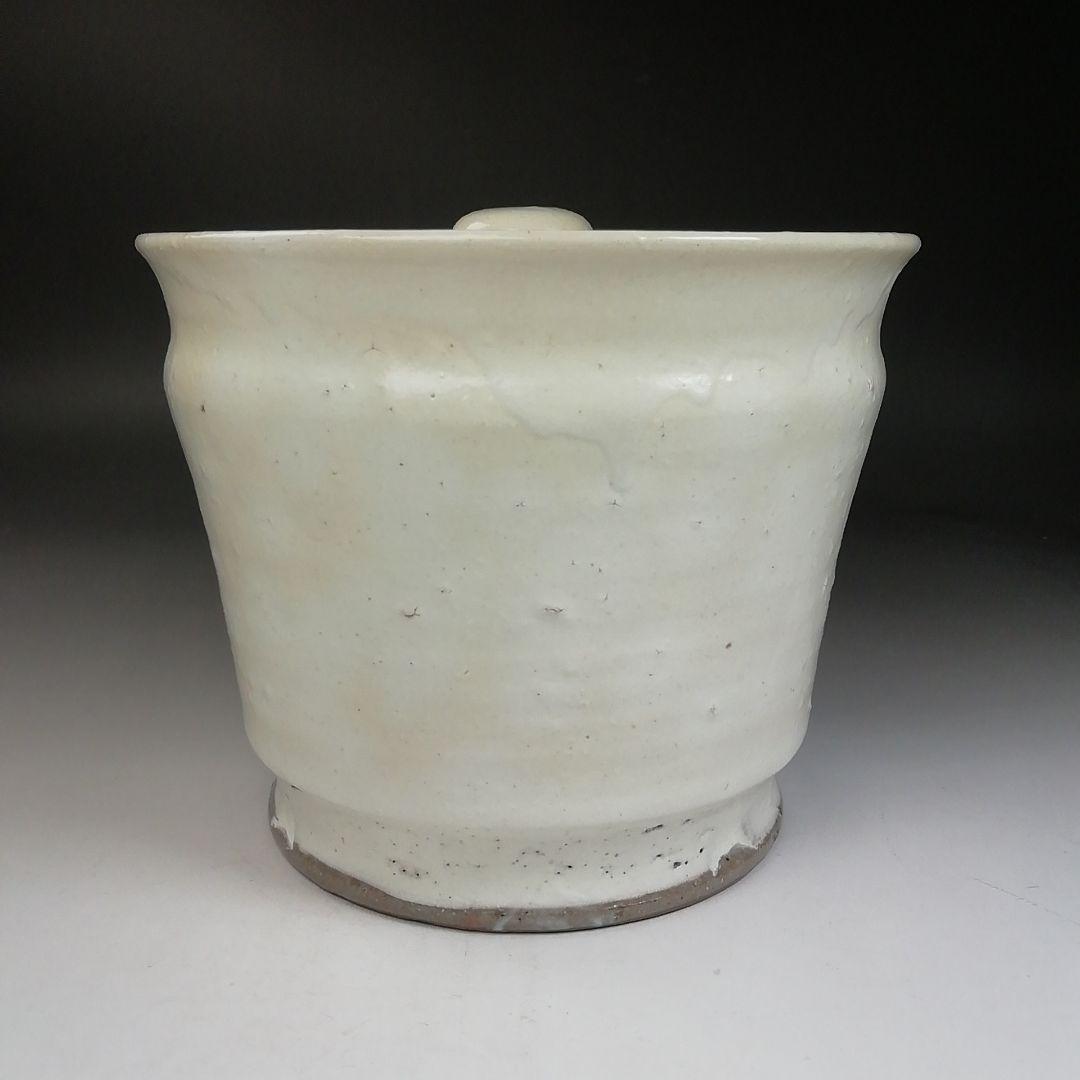 Ｔ９９５　水指　『粉引　水指』『塗替蓋付』『宇田佐平 造』　共箱　茶道具