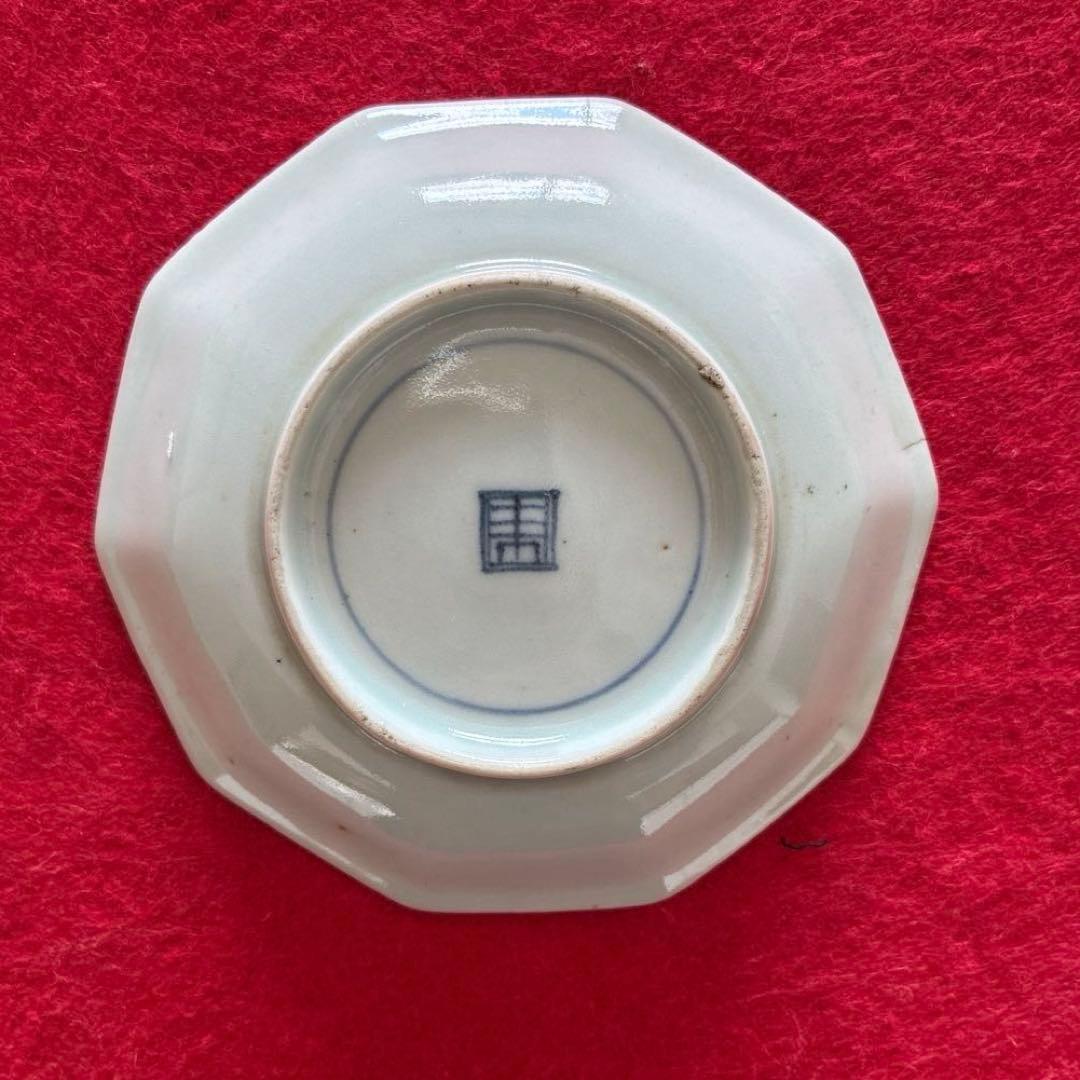 古伊万里　色絵　魚藻文　小皿　5枚組