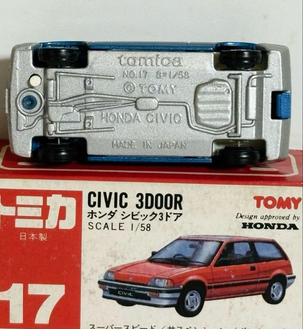 トミカ赤箱　No17 ホンダ シビック 3ドア (名古屋丸栄特注)ブルー