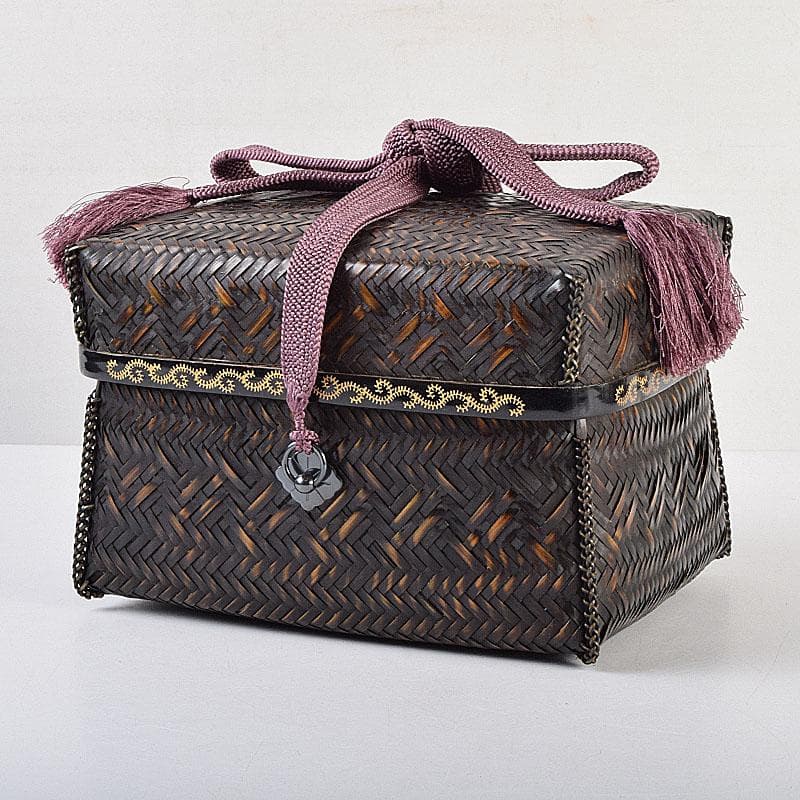 茶道具　島田竹宝斎作　御所篭　茶籠　棗　茶碗など　九点一式　共箱　FR9371H