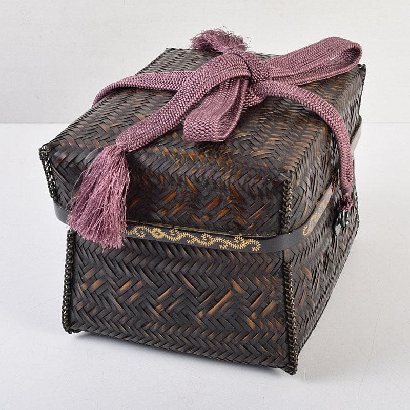 茶道具　島田竹宝斎作　御所篭　茶籠　棗　茶碗など　九点一式　共箱　FR9371H