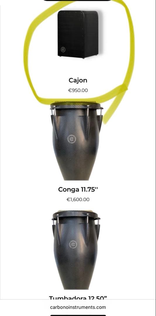 Carbono Cajon カホン　カーボンファイバー