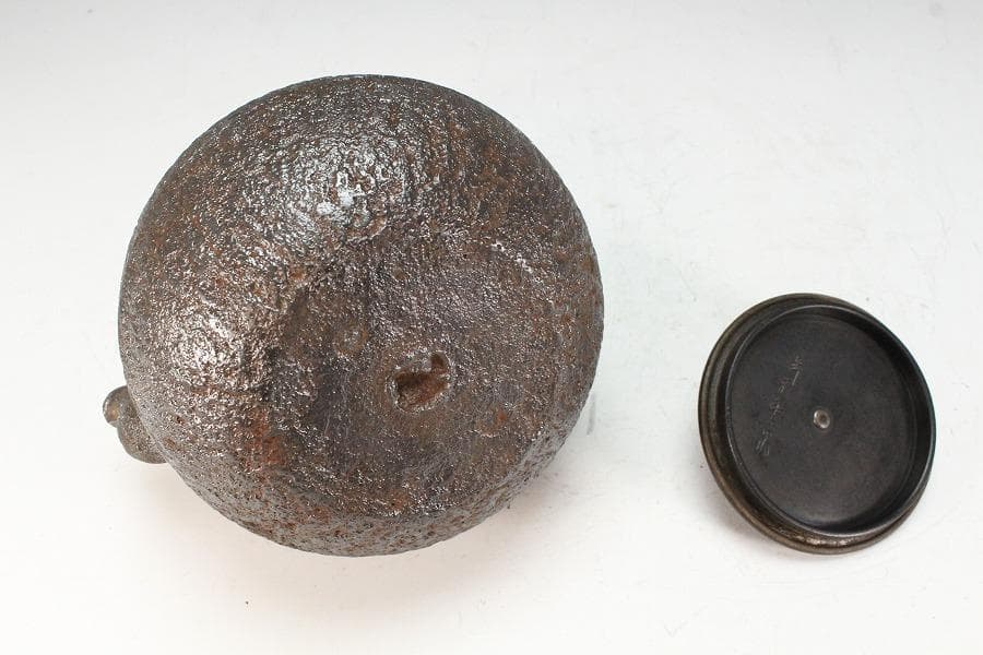 光玉堂造 銀摘 丸鉄瓶(K-XA825)