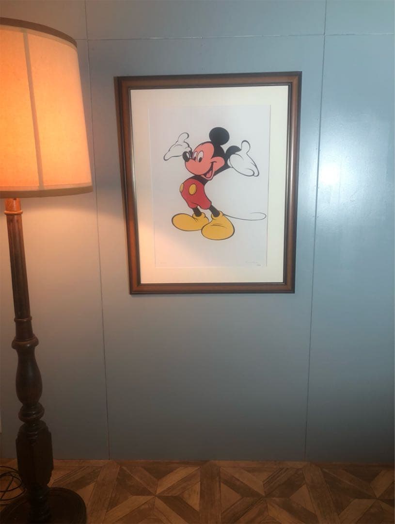 美品 ディズニー ミッキーマウス リトグラフ 額縁 絵画 額入り 箱で保管 希少
