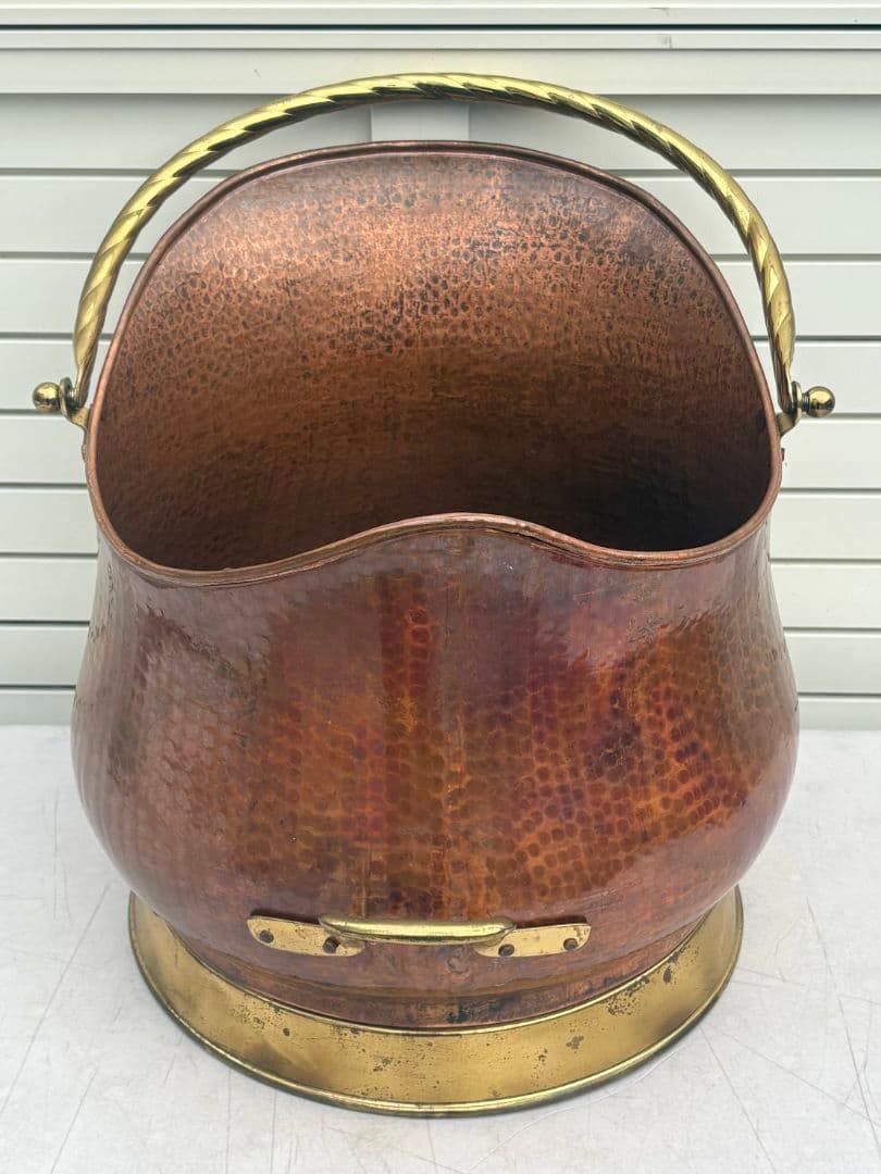 イタリア銅製バケツ☆花入れ☆物入