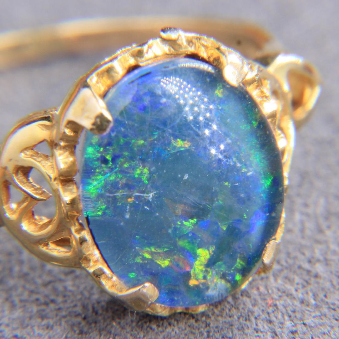 【アンティーク】オパール・リング（10K）10号【J22200】