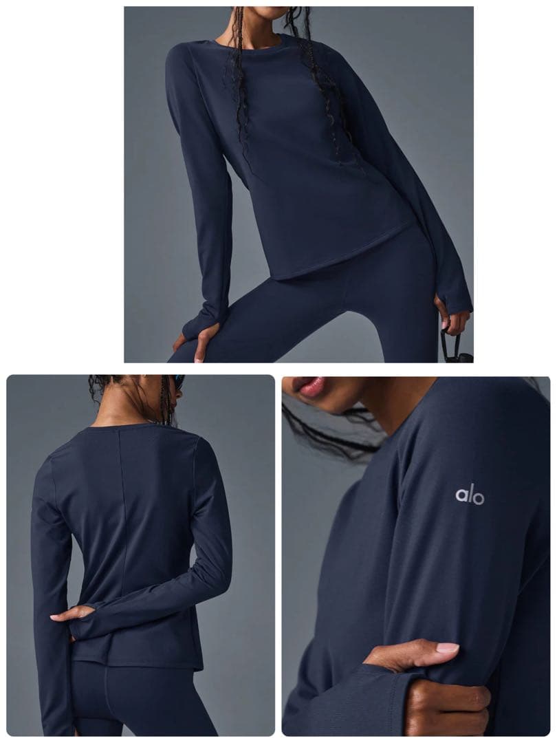 alo ネイビー 長袖トップス ノクターン ロングスリーブ XS