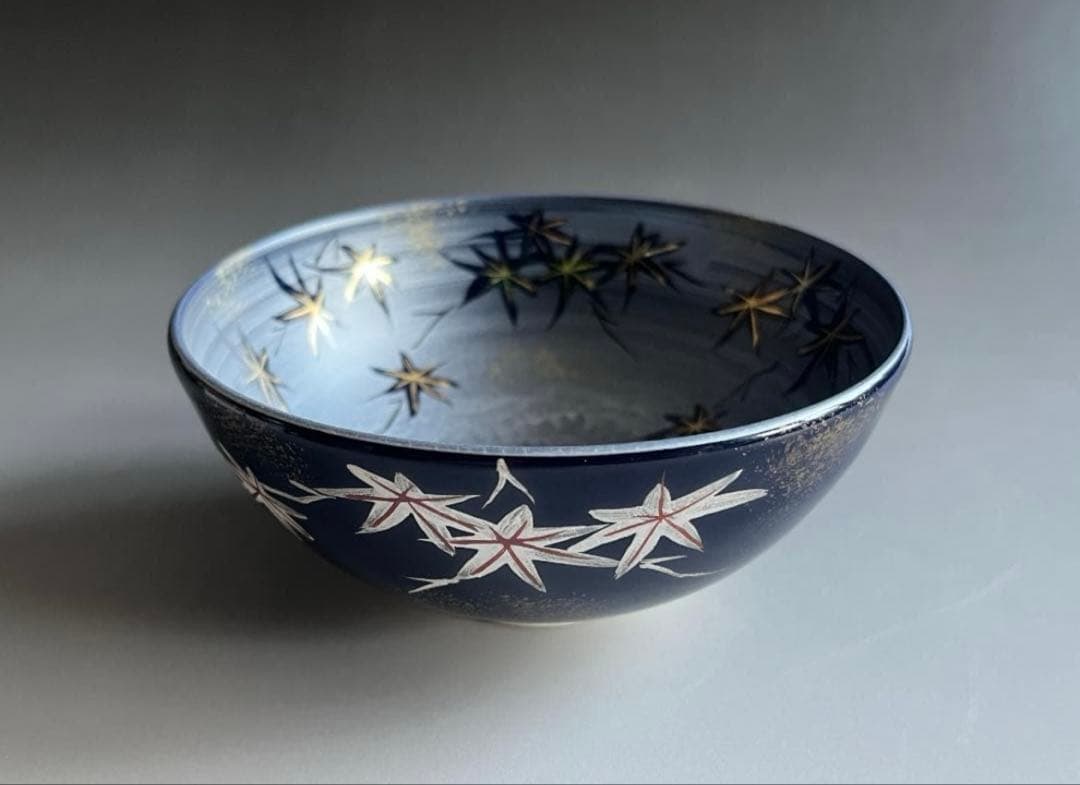 東山深山　紅白しだれ桜　色絵　茶碗　茶道具　他2点