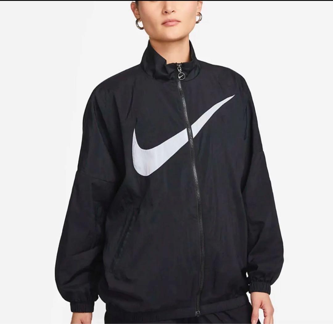 新品　ナイキ　レディース　ウィンドブレーカー　上下セットアップ　ブラック　黒　L