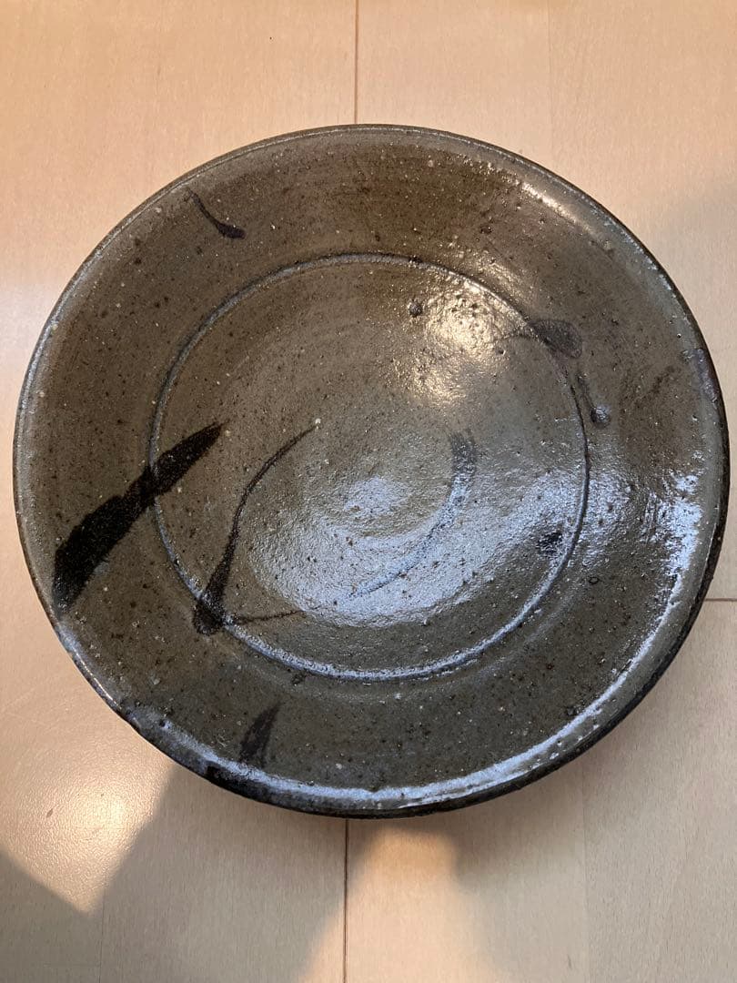 栗駒陣ヶ森焼 鈴木照雄作 中皿　民藝