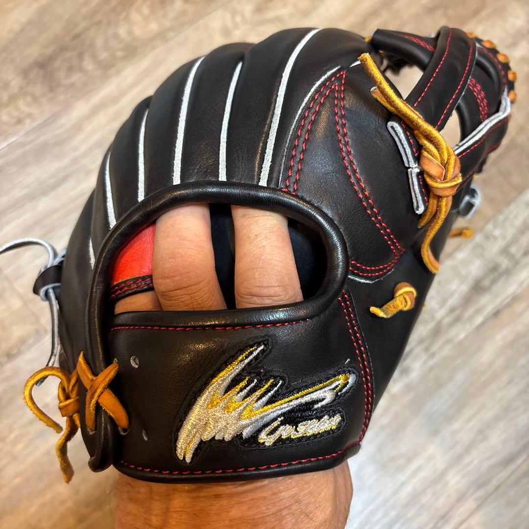 アイピーセレクト硬式グローブ 黒/赤 レザー