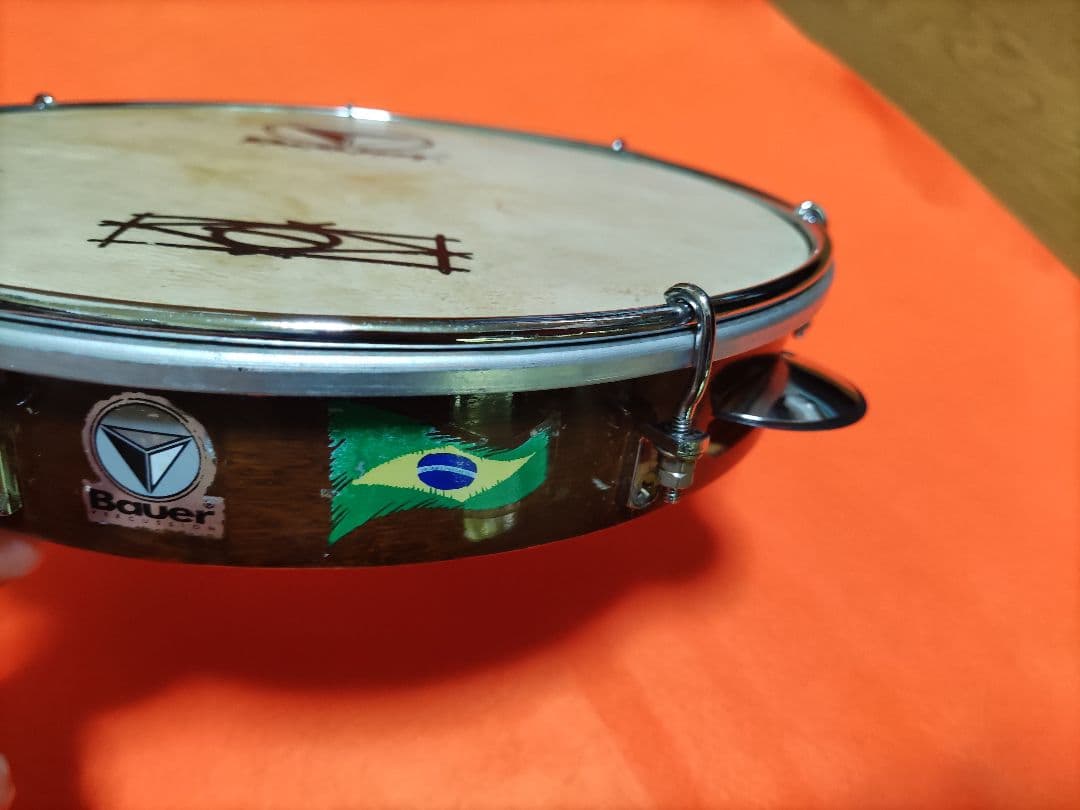 ☆Bauer PERCUSSIONパンデイロ　本皮　10インチ　スペーサー入り☆