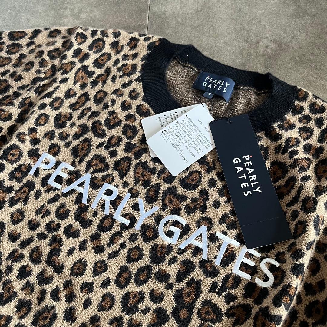 新品 パーリーゲイツ レオパード柄 カシミヤ・羊毛混 ニットセーター