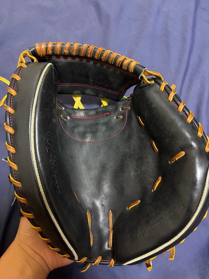 フ*ト様 ハタケヤマ 硬式野球グローブ 黒/赤/オレンジ