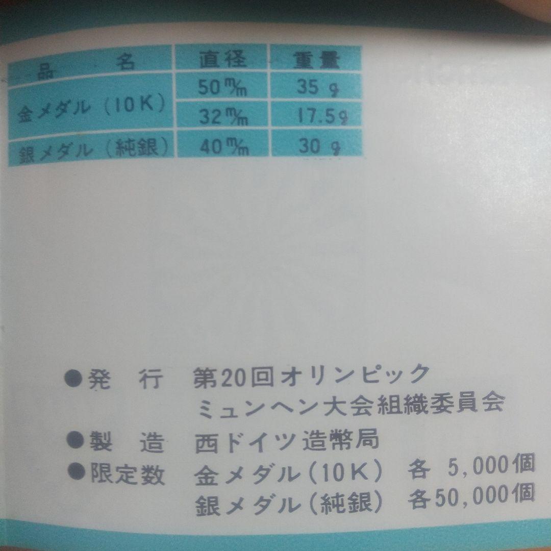 J*^様 純銀製 1972年 ミュンヘンオリンピック 記念メダル