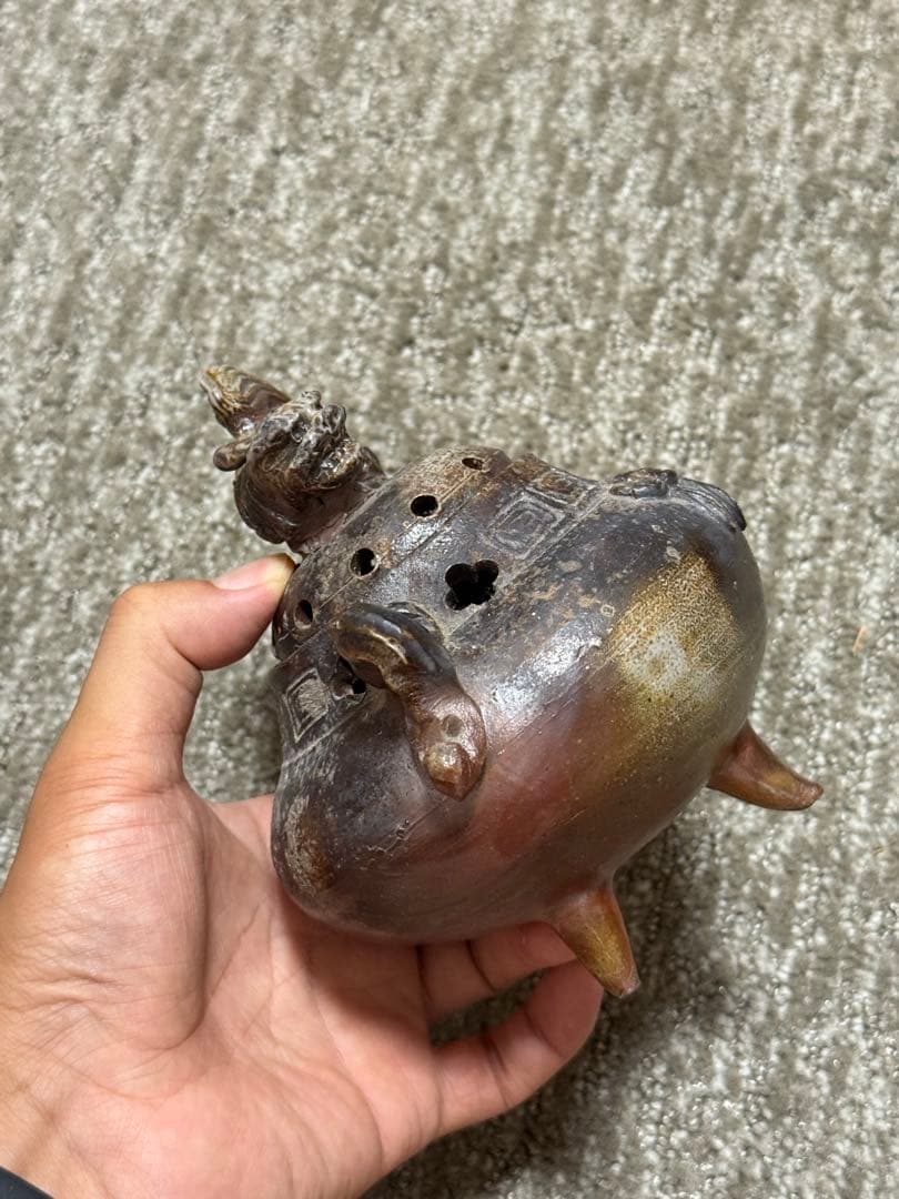 備前焼 獅子摘 三足 香炉 香道具茶道具文房具仏教美術