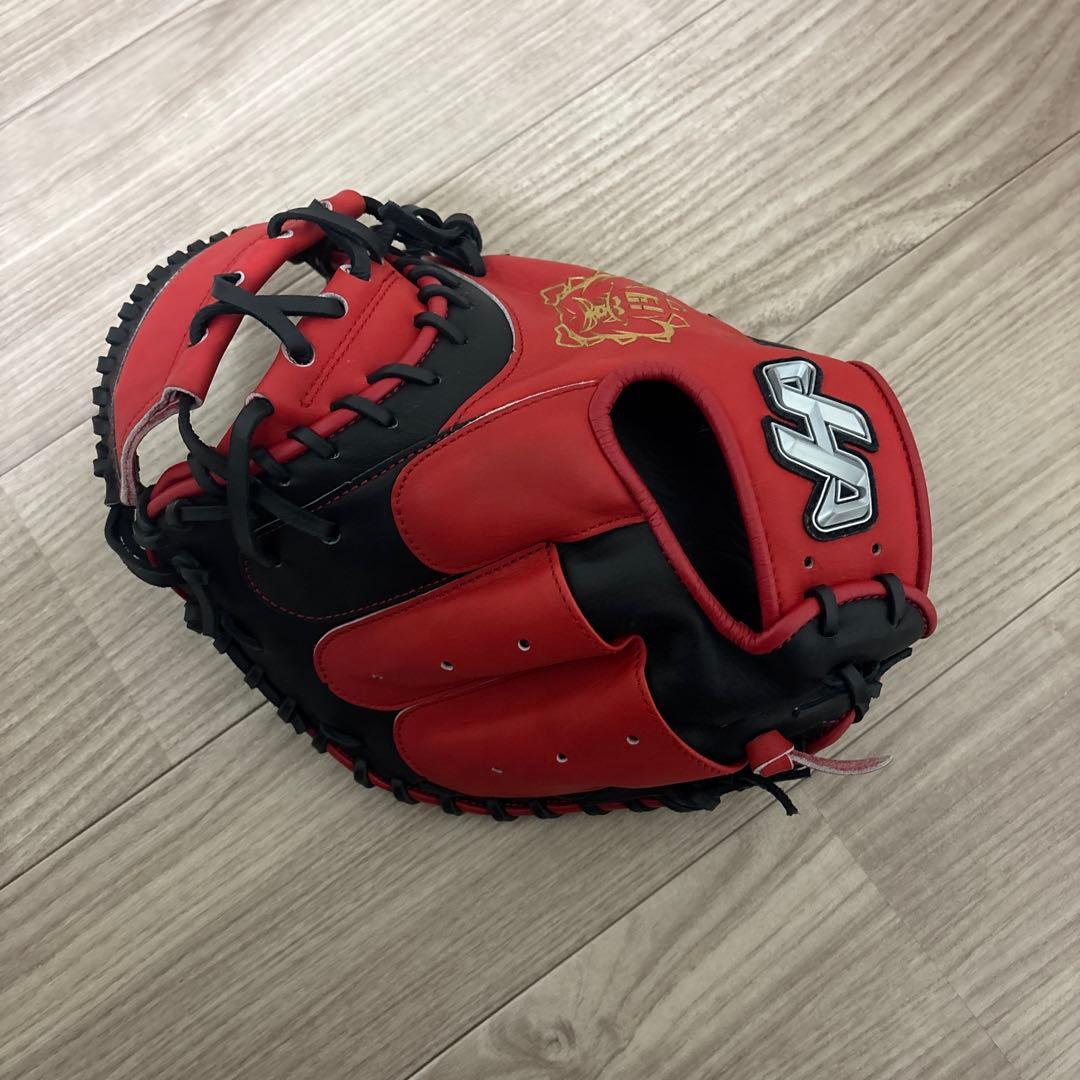 ハタケヤマキャッチャーミット 軟式 PRO-M62 レッド/ブラック グローブ