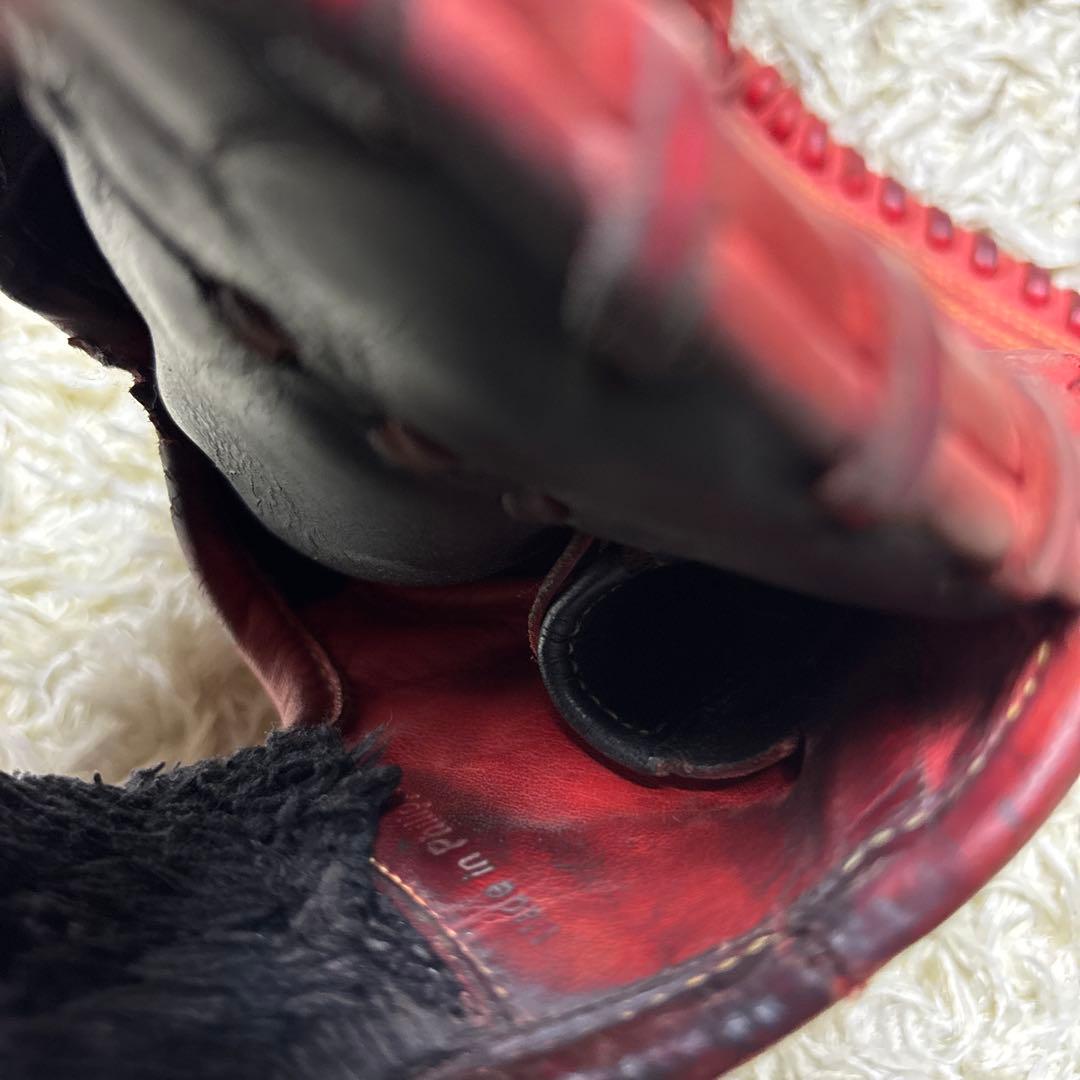 美津和 ミツワタイガー 少年軟式 野球グローブ 左投げ 赤 レッド 小指2本入可