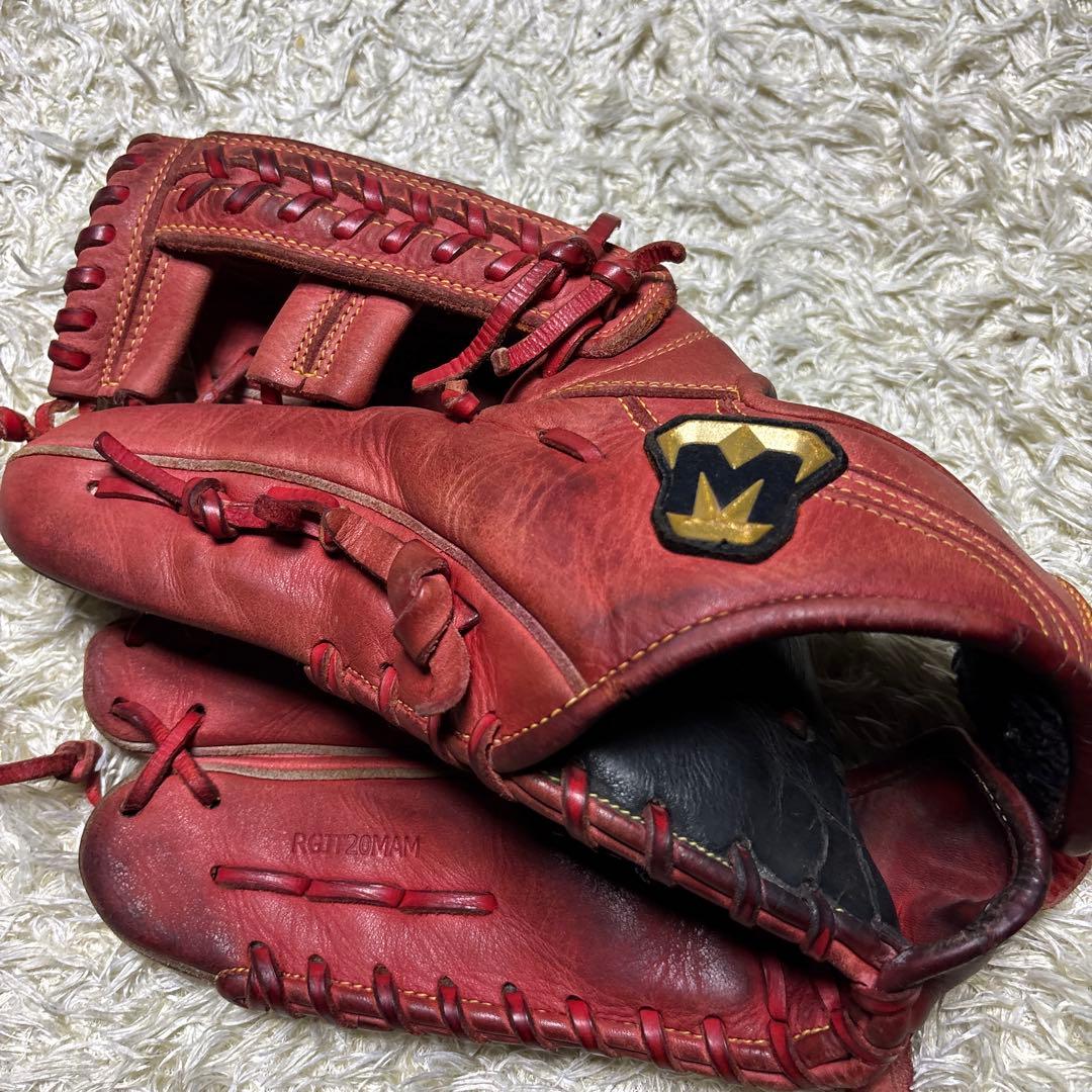 美津和 ミツワタイガー 少年軟式 野球グローブ 左投げ 赤 レッド 小指2本入可