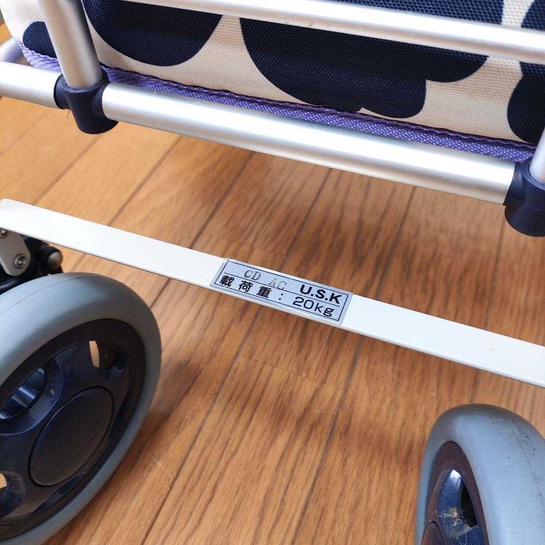 ⭐️美品⭐️ユーバ産業 ブレーキ付 アルミワイヤーカート 花柄