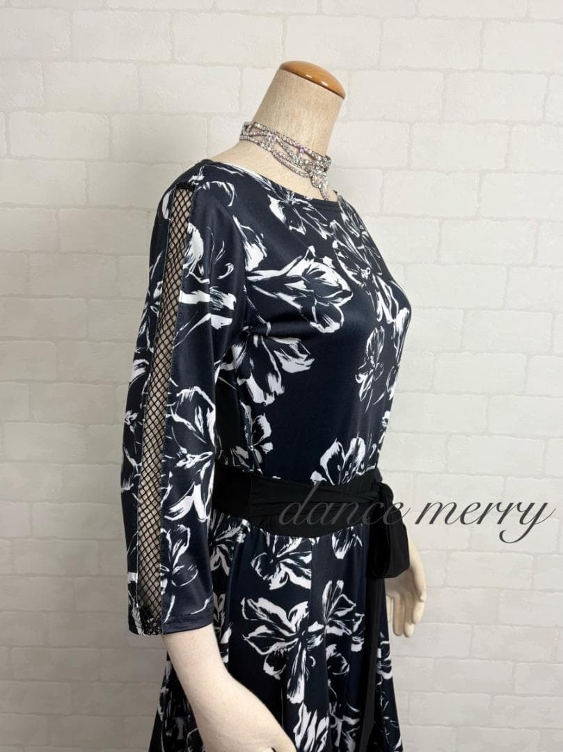 ＊新品　短め　社交ダンス　ワンピース　黒　白　グレー　レッスン　1276