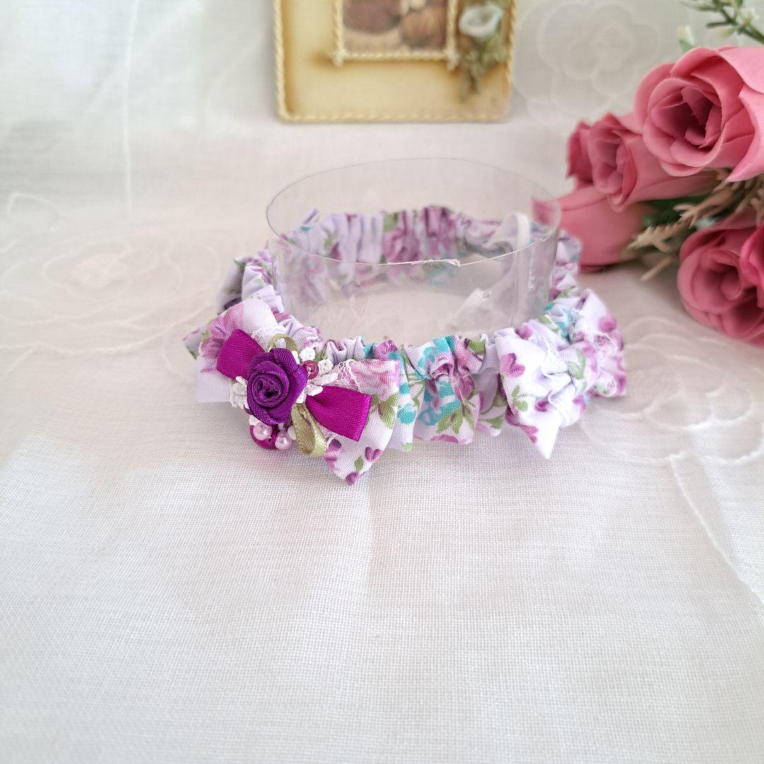 プッチ、短毛シュシュ(パープルローズ)わんちゃん猫ちゃん用