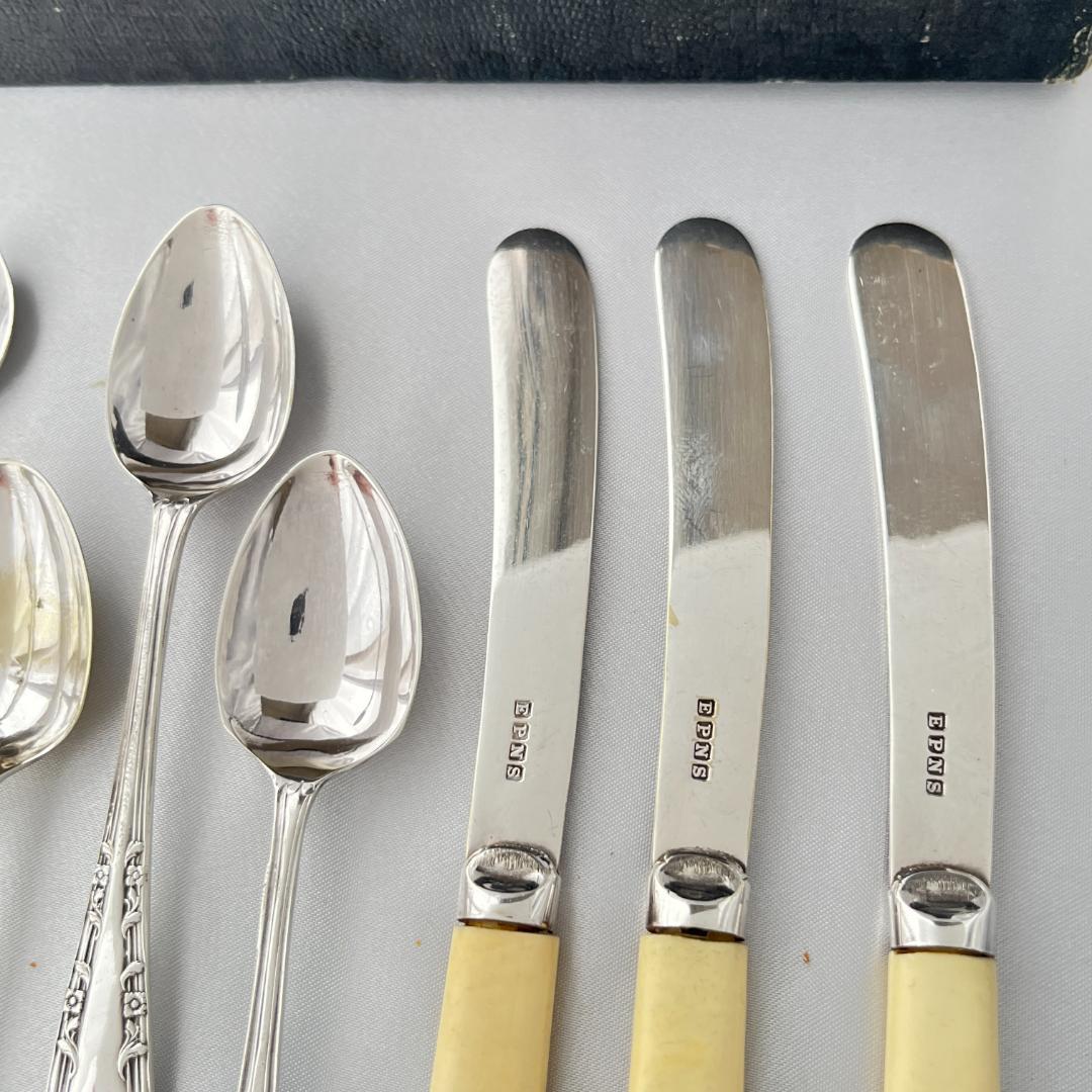 【英国】 アフタヌーンティーセット ティーナイフ ティースプーン トング ケース