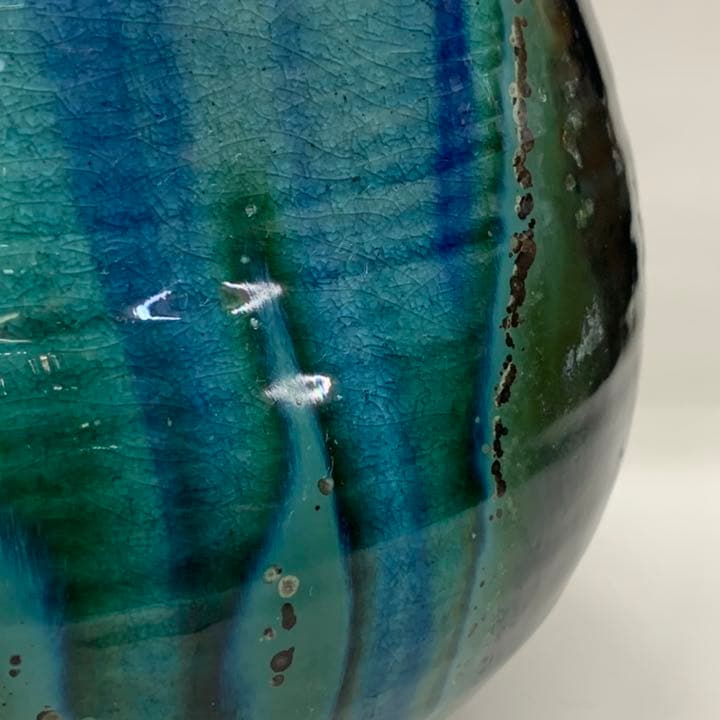 【花入れ15】青銅釉　加藤宇助　　高さ25㎝