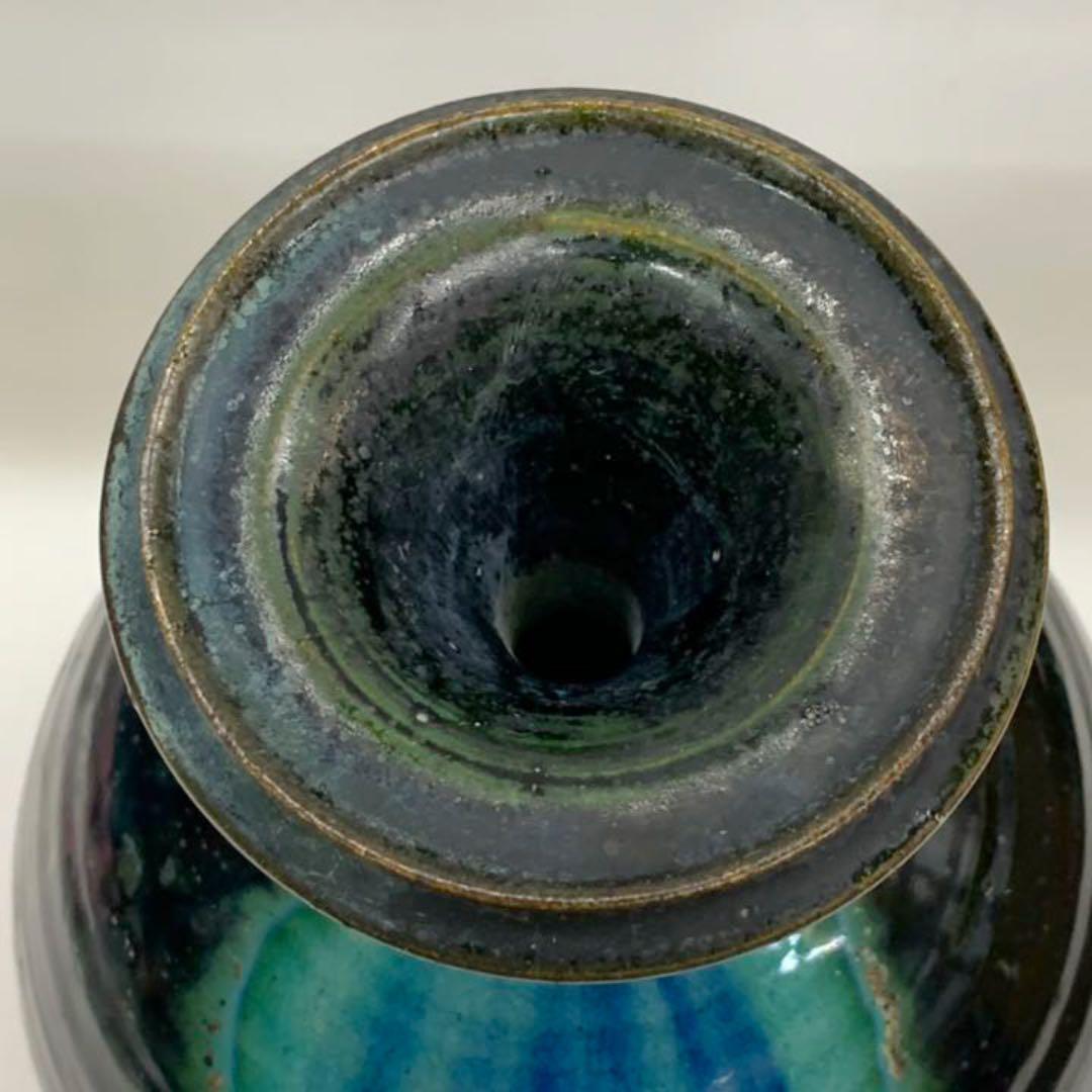 【花入れ15】青銅釉　加藤宇助　　高さ25㎝