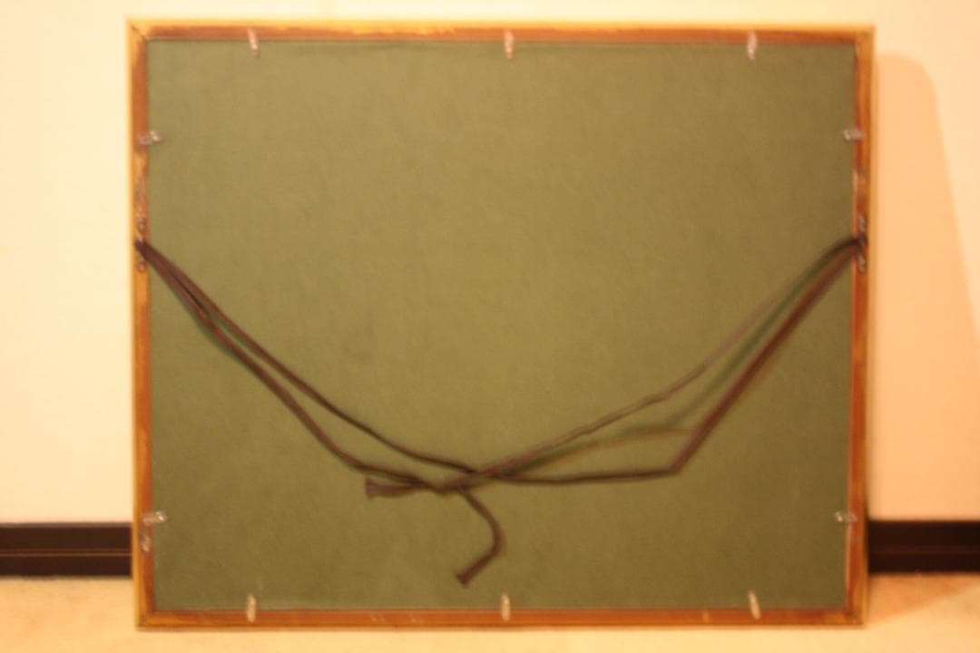 額縁付き日本田舎風景画 大きな油絵