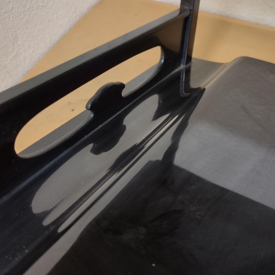 骨董　飾り台　木製　漆器　真塗　台　二段　盆栽　置物　棚