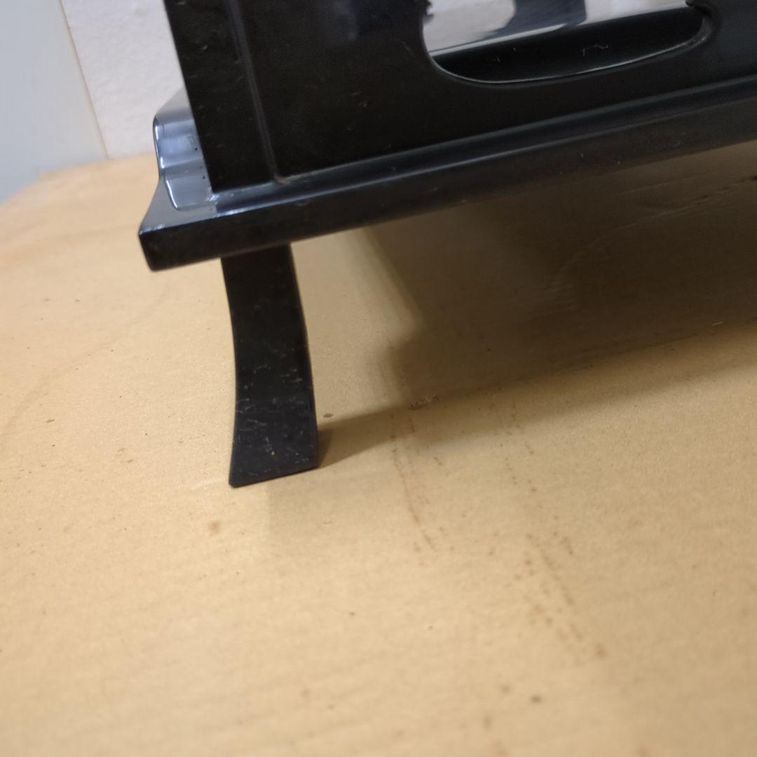 骨董　飾り台　木製　漆器　真塗　台　二段　盆栽　置物　棚