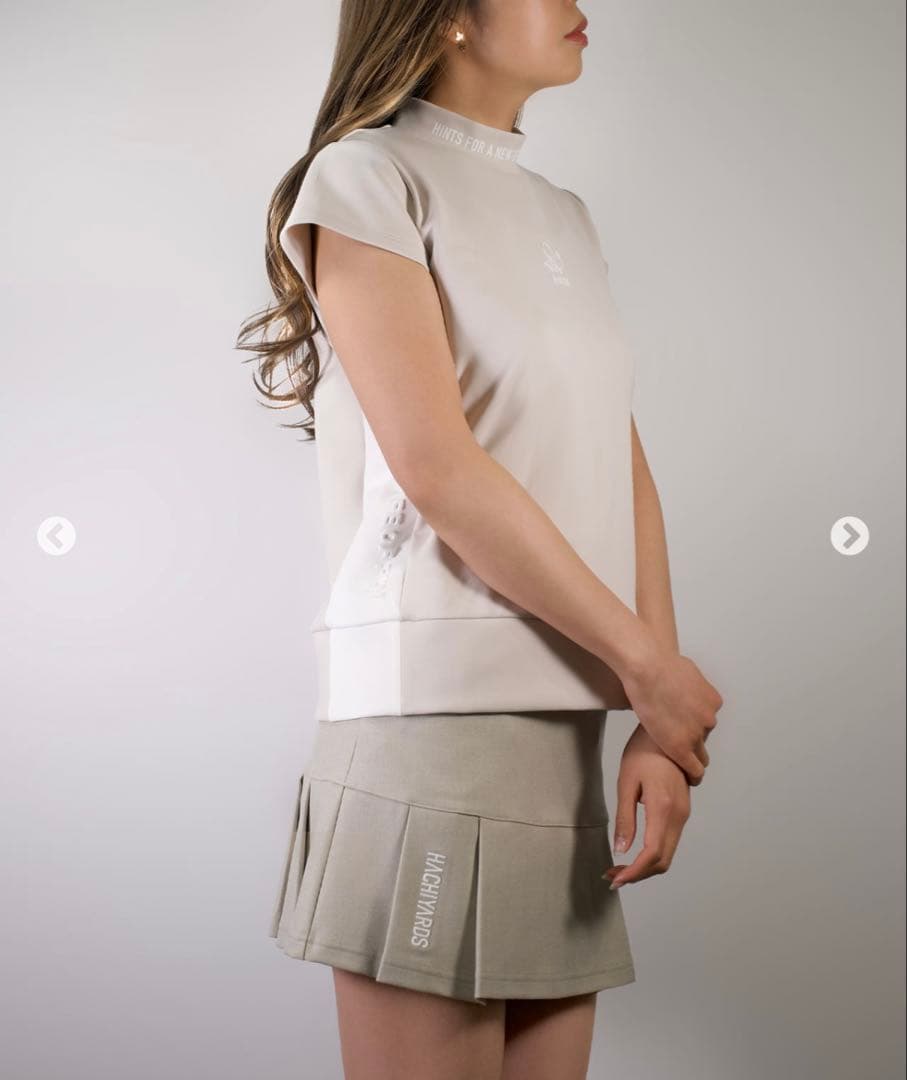 8YARDS 定番 モックネック ラテ L ハイネック 接触冷感